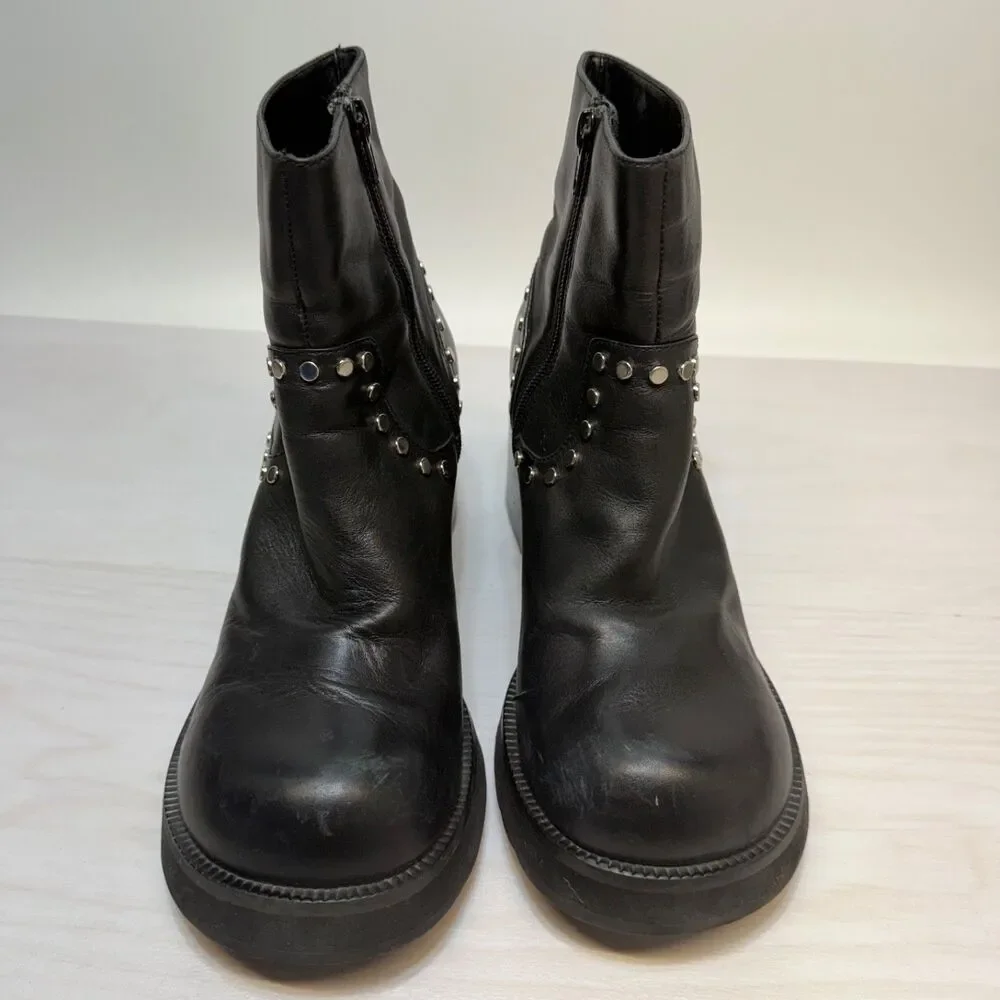 ARIZONA JEAN CO Studded Platform Chunky Combat Boots Women's‎ Size 8.5M Black